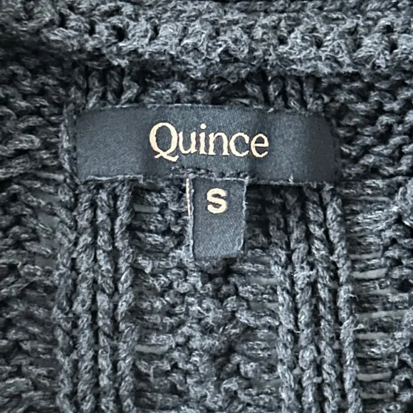 Quince 100% Organic Cotton Oversized Gray Cable Cardigan - Picture 16 of 16